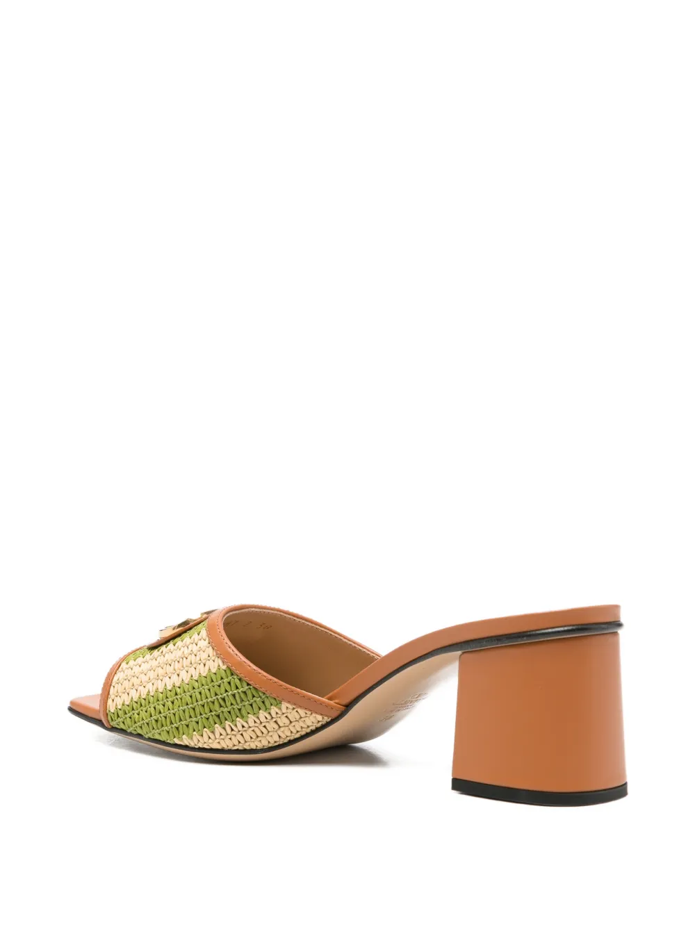 Valentino Garavani logo-appliqué striped sandals Beige