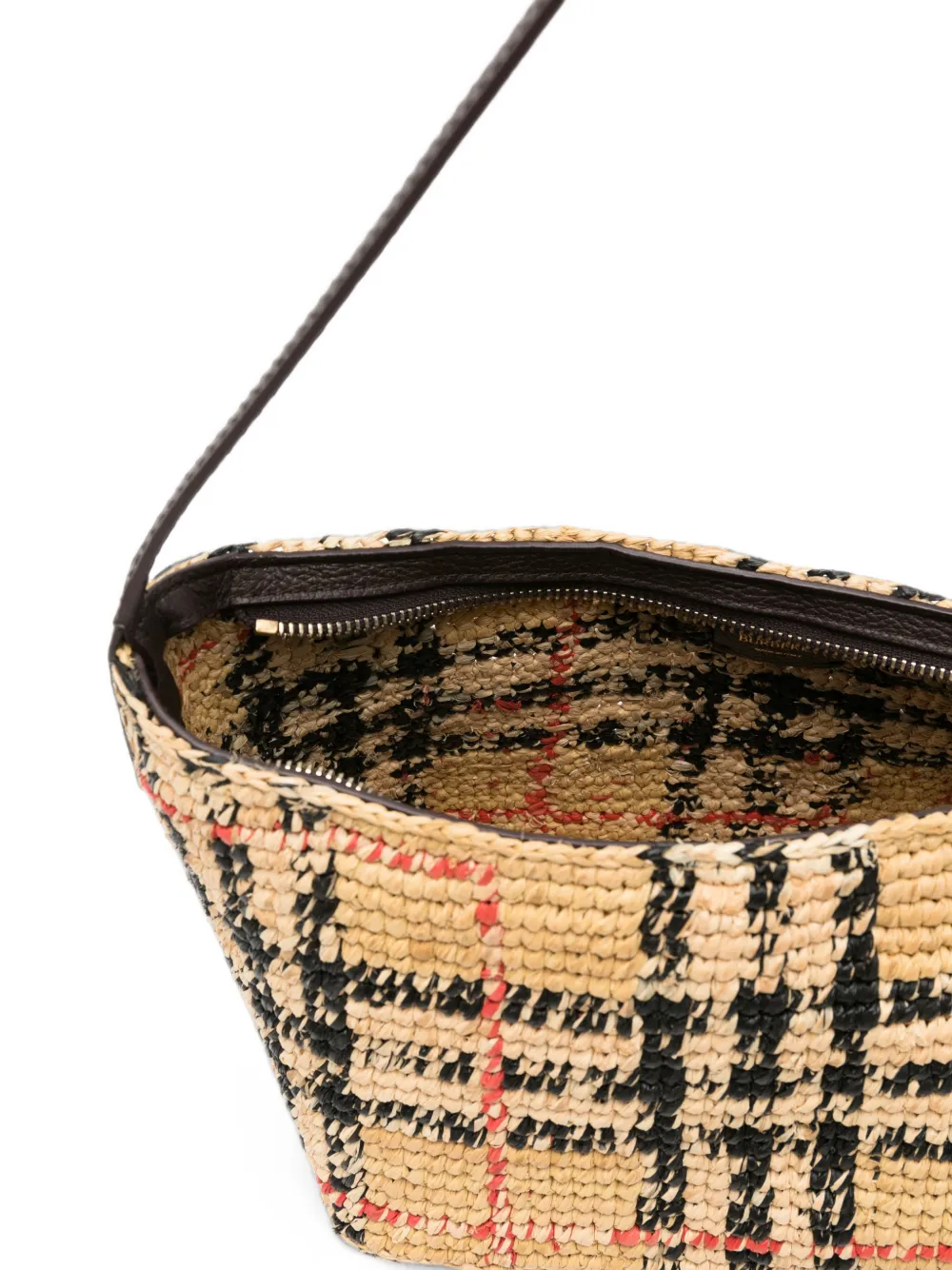 Burberry Margate raffia schoudertas Beige