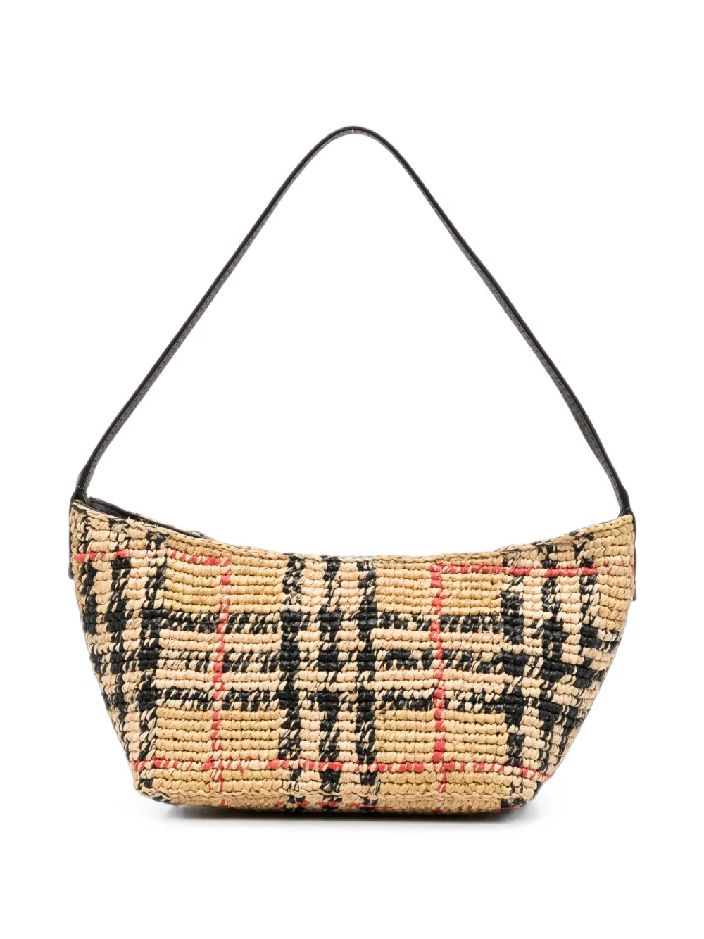 Burberry Margate raffia shoulder bag - Toni neutri
