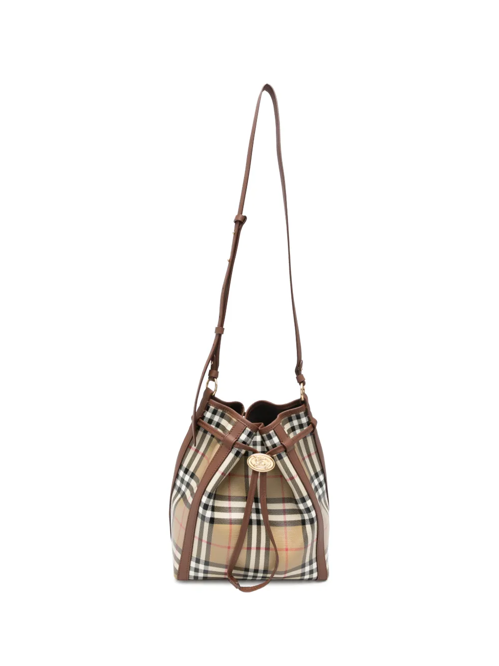 Burberry small Vintage Check drawstring bucket bag - Toni neutri