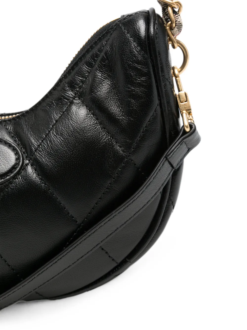 Burberry Horseshoe tas met ketting Zwart