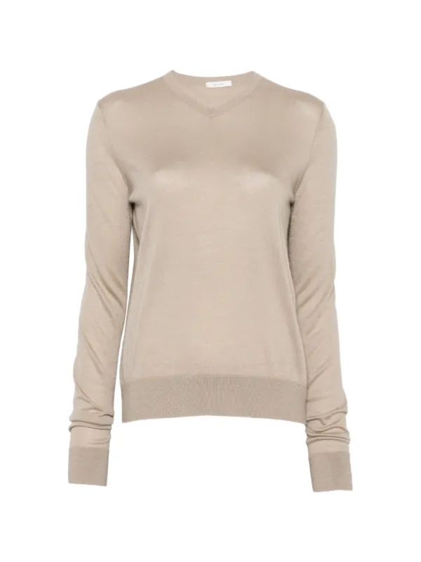 The Row Ondre V-neck Jumper in Neutrals