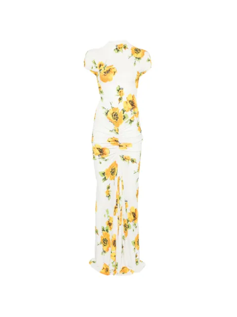 Alaïa robe drapée à imprimé abstrait