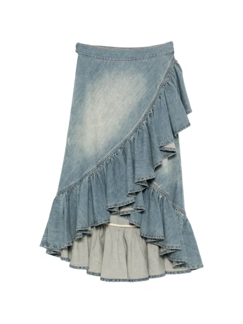 Alaïa falda midi con volantes