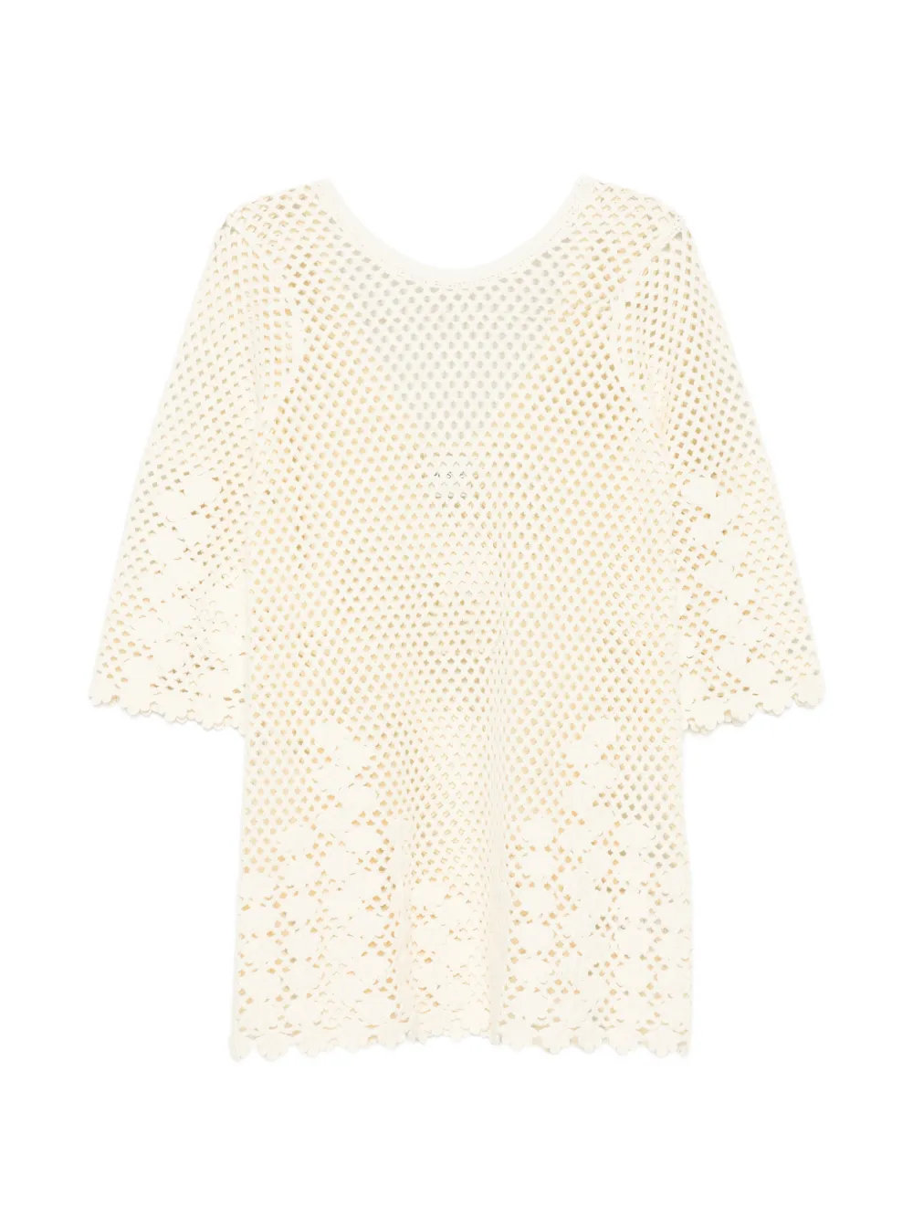 Posse Saskia floral-crochet mini dress - Nude