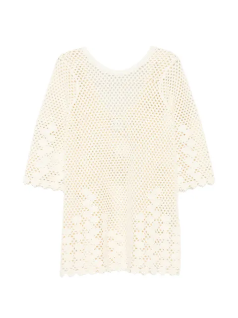 Posse Saskia floral-crochet mini dress