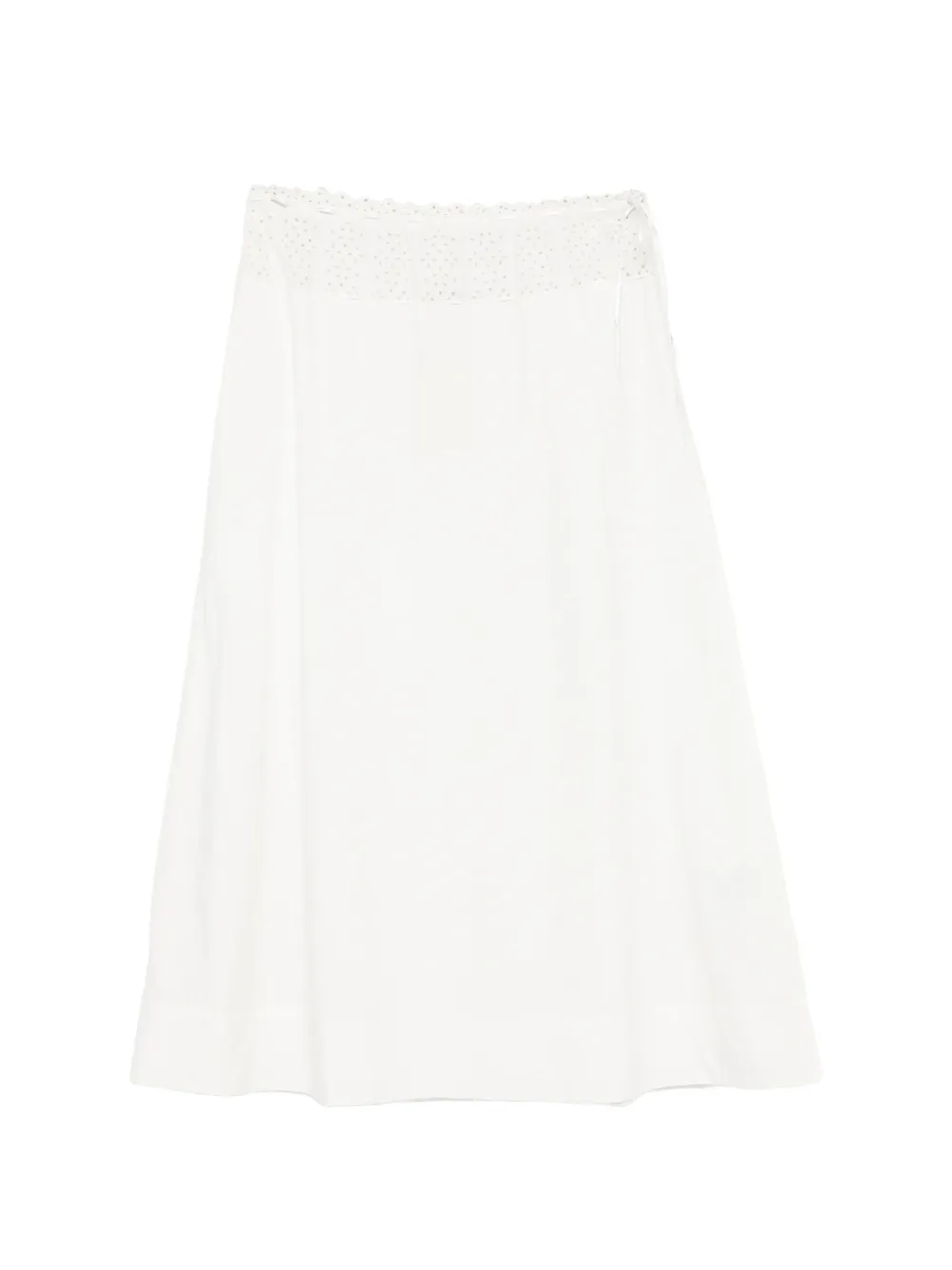Posse Harriet eyelet-embroidered long skirt - Bianco