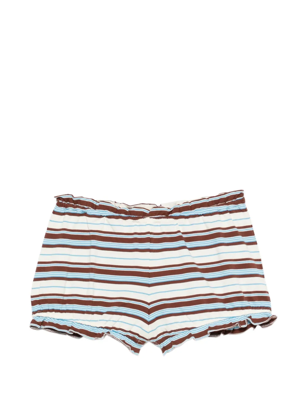 Posse Nadine ruffled striped shorts - Toni neutri