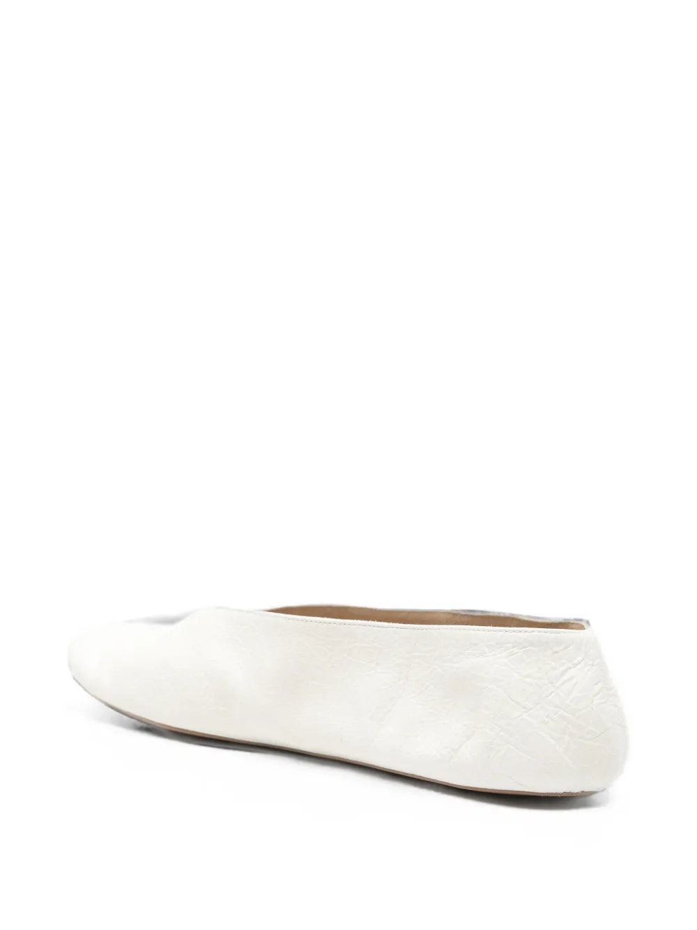 The Row Leren loafers met textuur en V-detail Wit