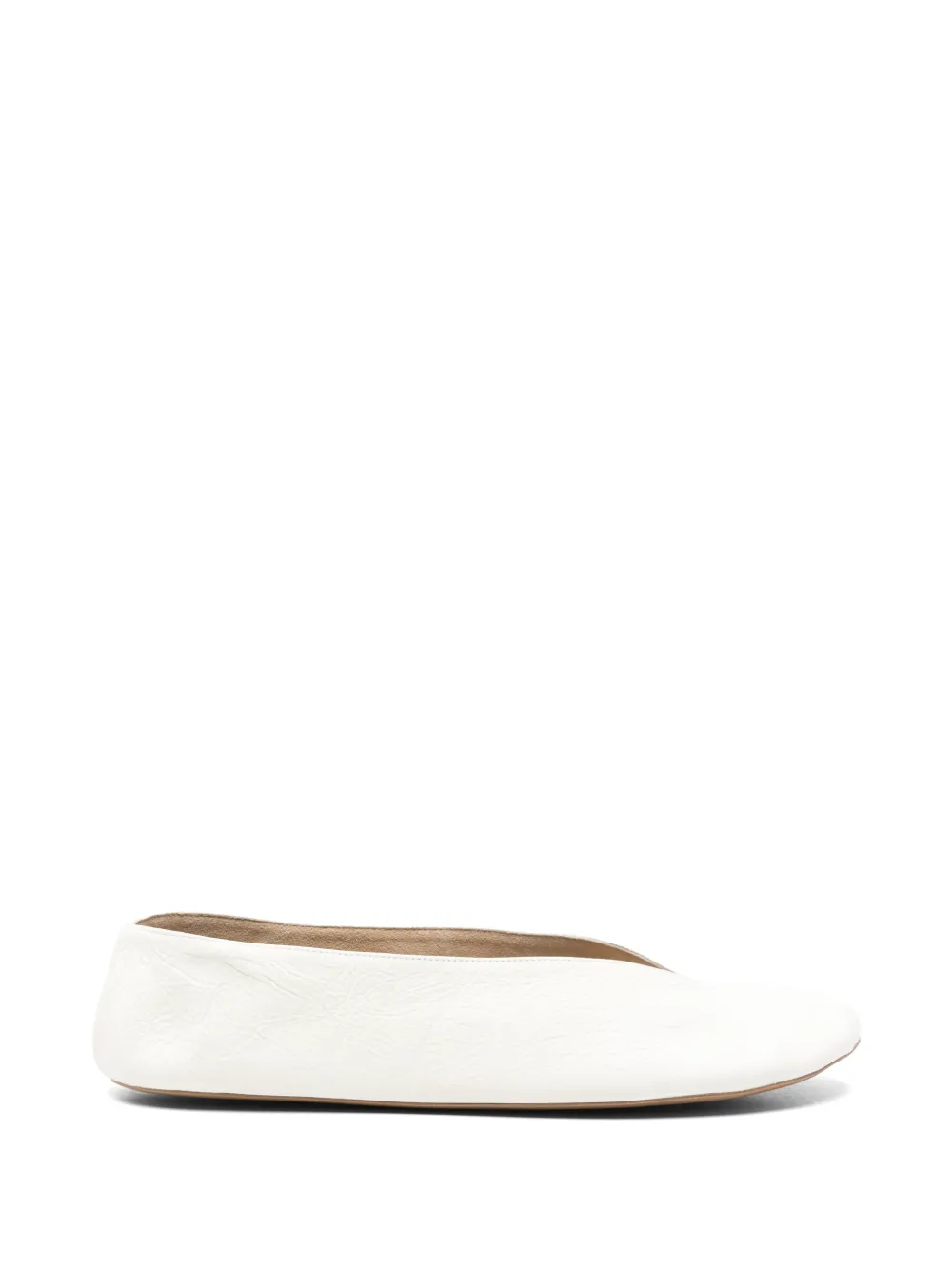 The Row Leren loafers met textuur en V-detail Wit