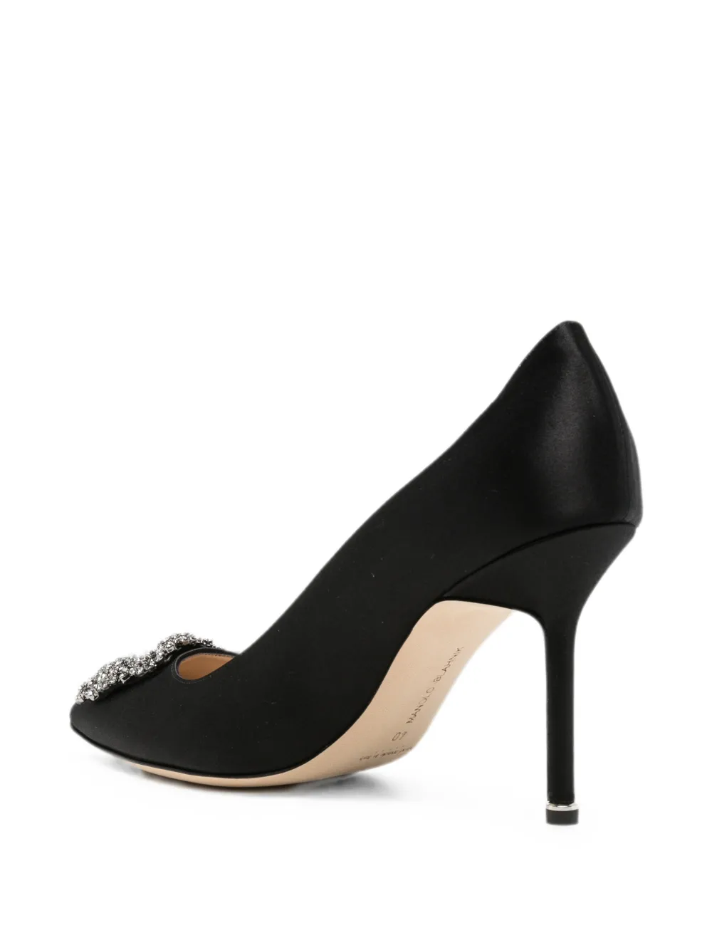 Manolo Blahnik Hangisi crystal-buckle pumps Zwart