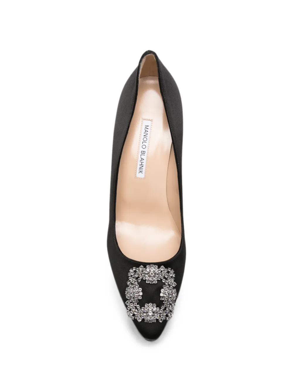 Manolo Blahnik Hangisi crystal-buckle pumps Zwart