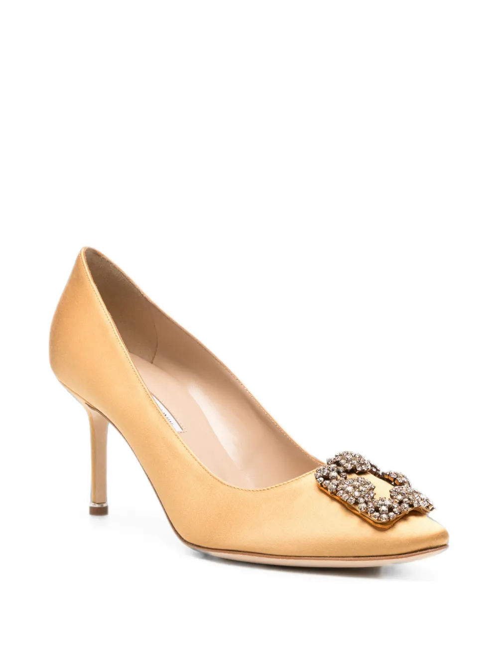Manolo Blahnik Hangisi crystal-buckle pumps Goud