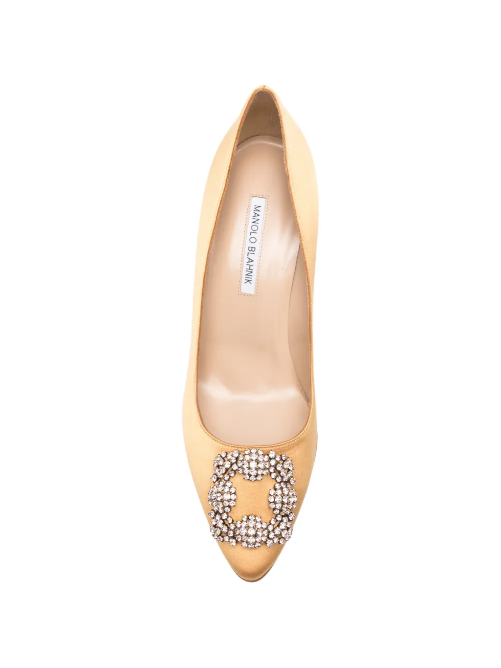Manolo Blahnik Hangisi crystal-buckle pumps Goud