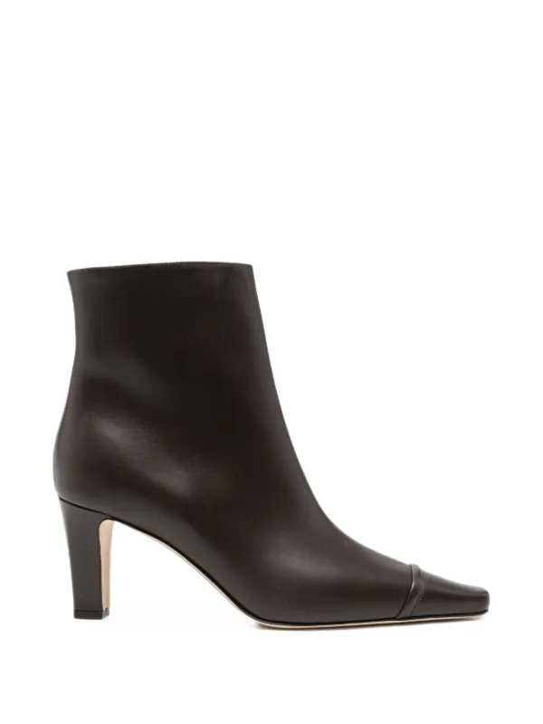 Manolo Blahnik Vivecal Visconti Leather Ankle Boots in Brown