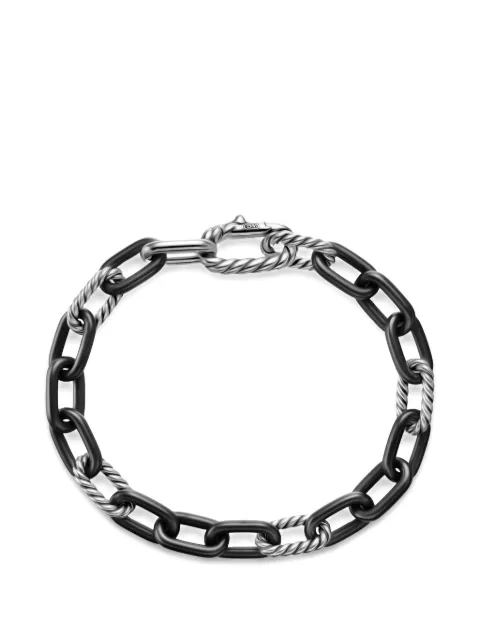 David Yurman Madison® chain bracelet in black titanium with sterling silver, 8.5mm