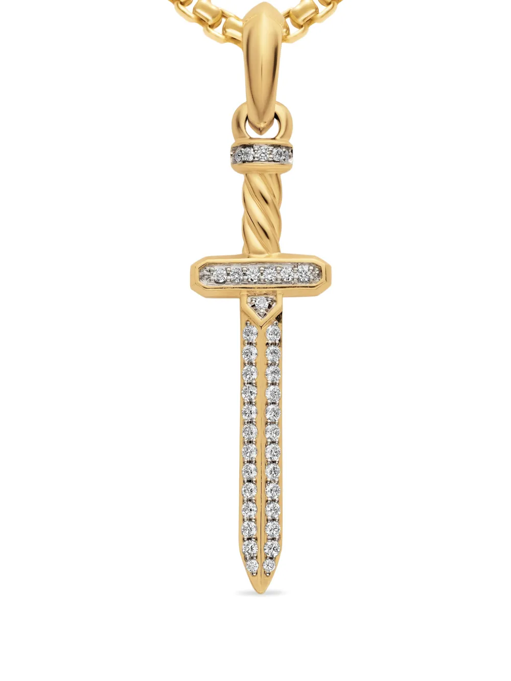  David Yurman Diamond Sword Amulet - Dorado 