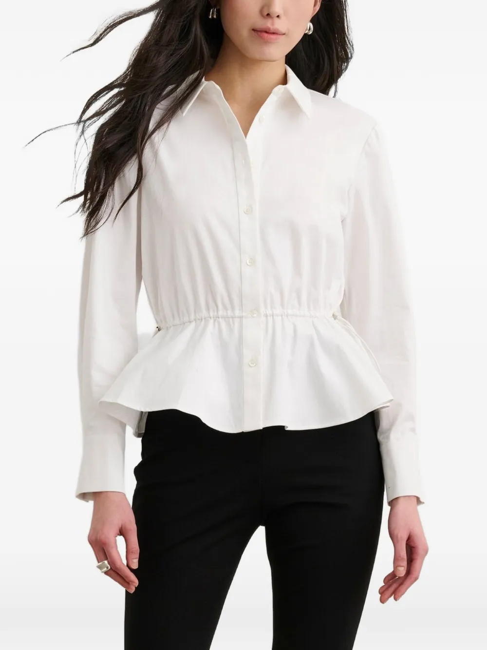  Toccin Ingrid Button-down Cotton Shirt - White 