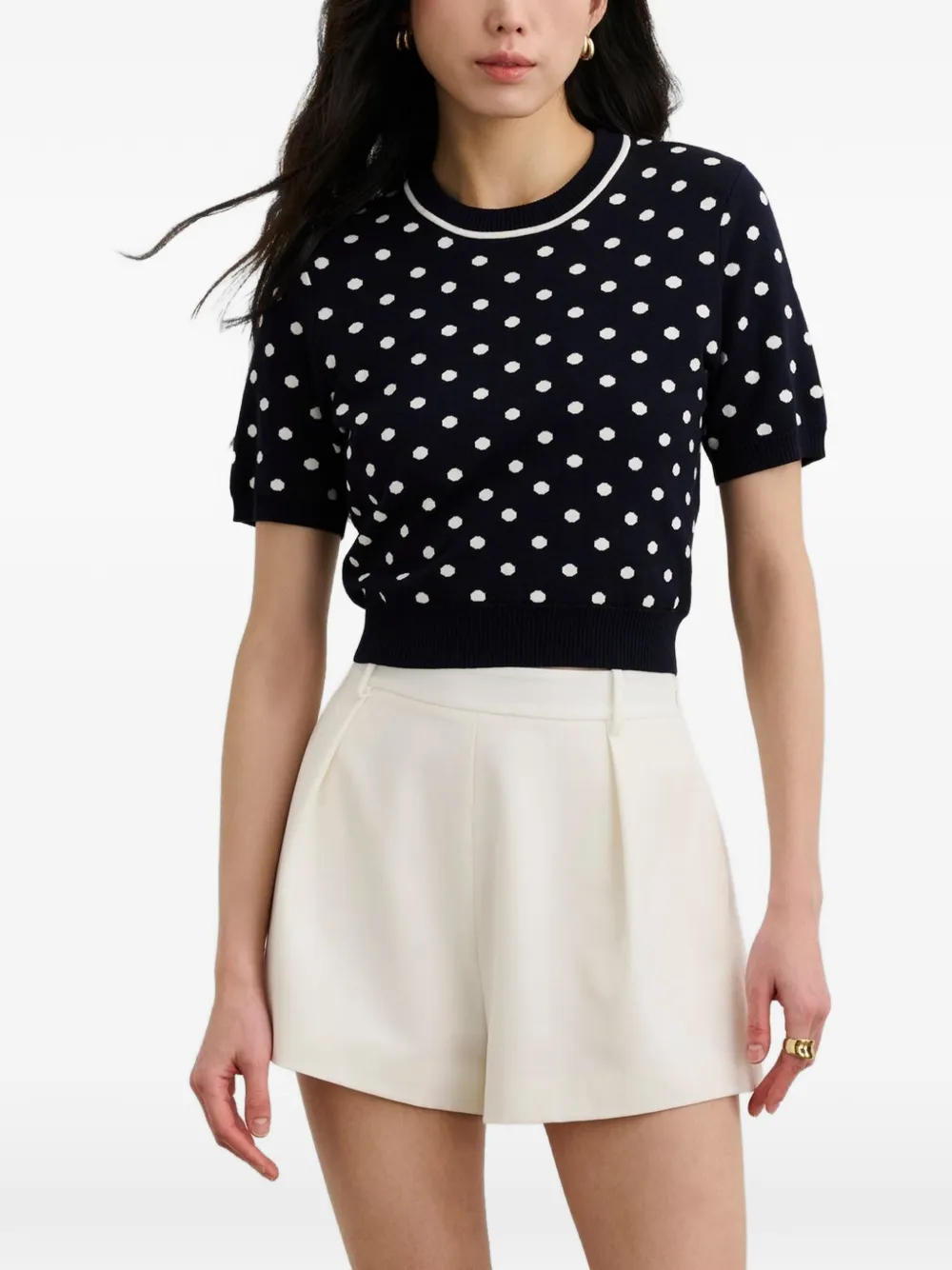  Toccin Birdie Short-sleeve Sweater - Blue 