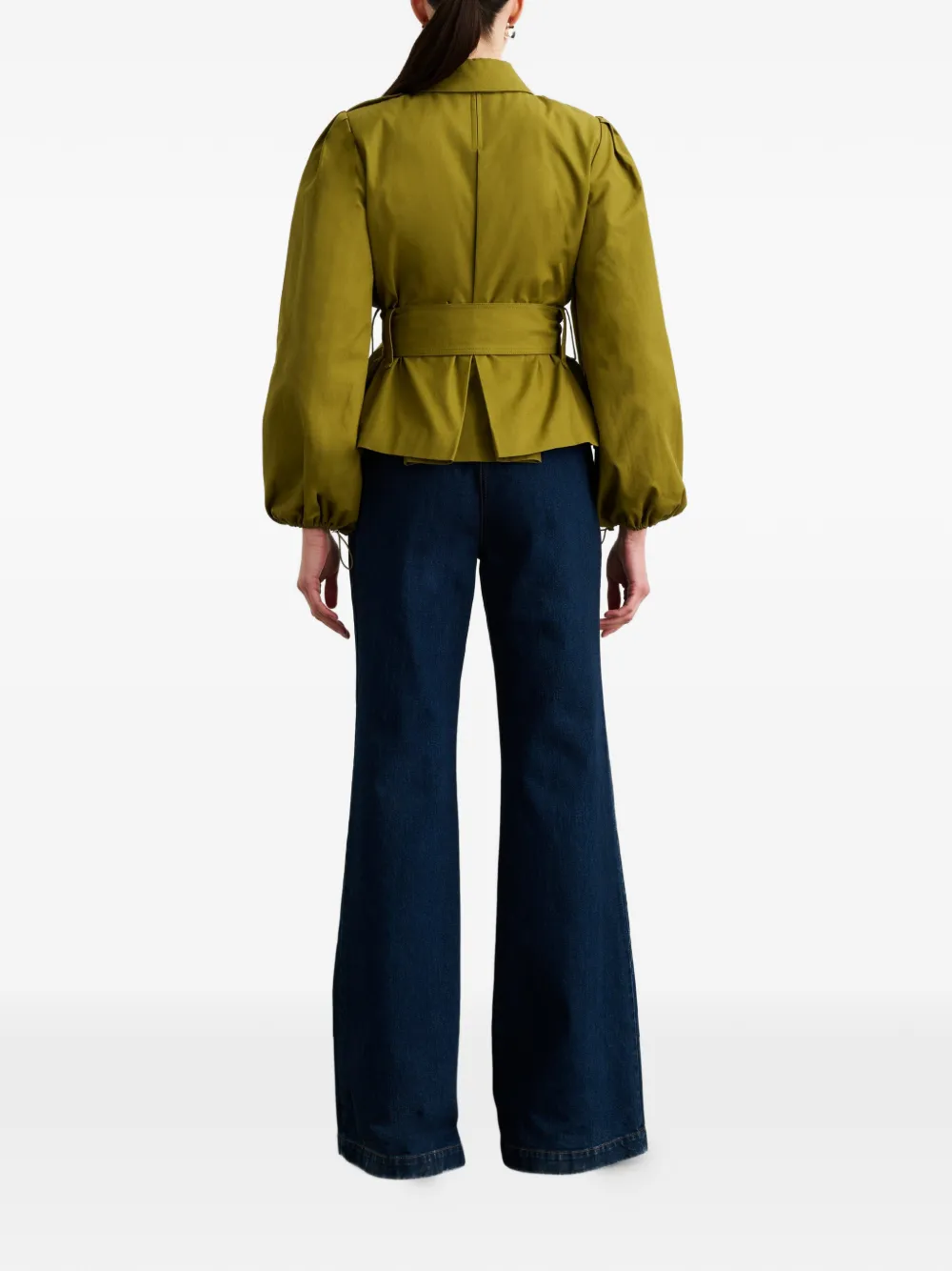  Toccin Brighton Belted Zip-up Cotton Jacket - Green 