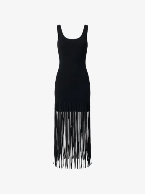 Toccin Roxanne scoop-neck fringe-detail mini dress