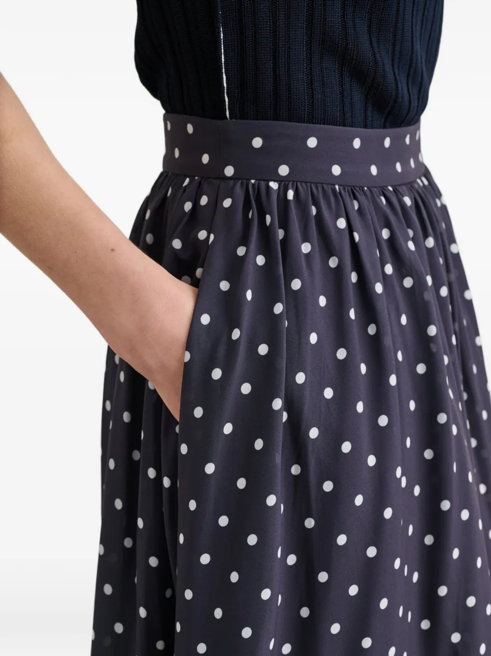 Toccin Goldie gelaagde maxi-rok met stippen Blauw