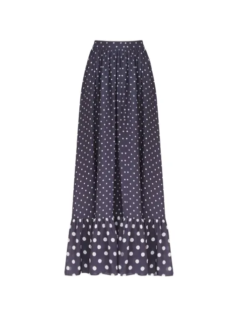 Toccin Goldie polka-dot tiered maxi skirt