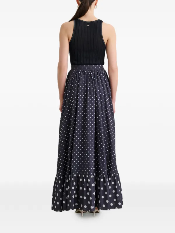 Toccin Goldie polka-dot Tiered Maxi Skirt | Blue | FARFETCH
