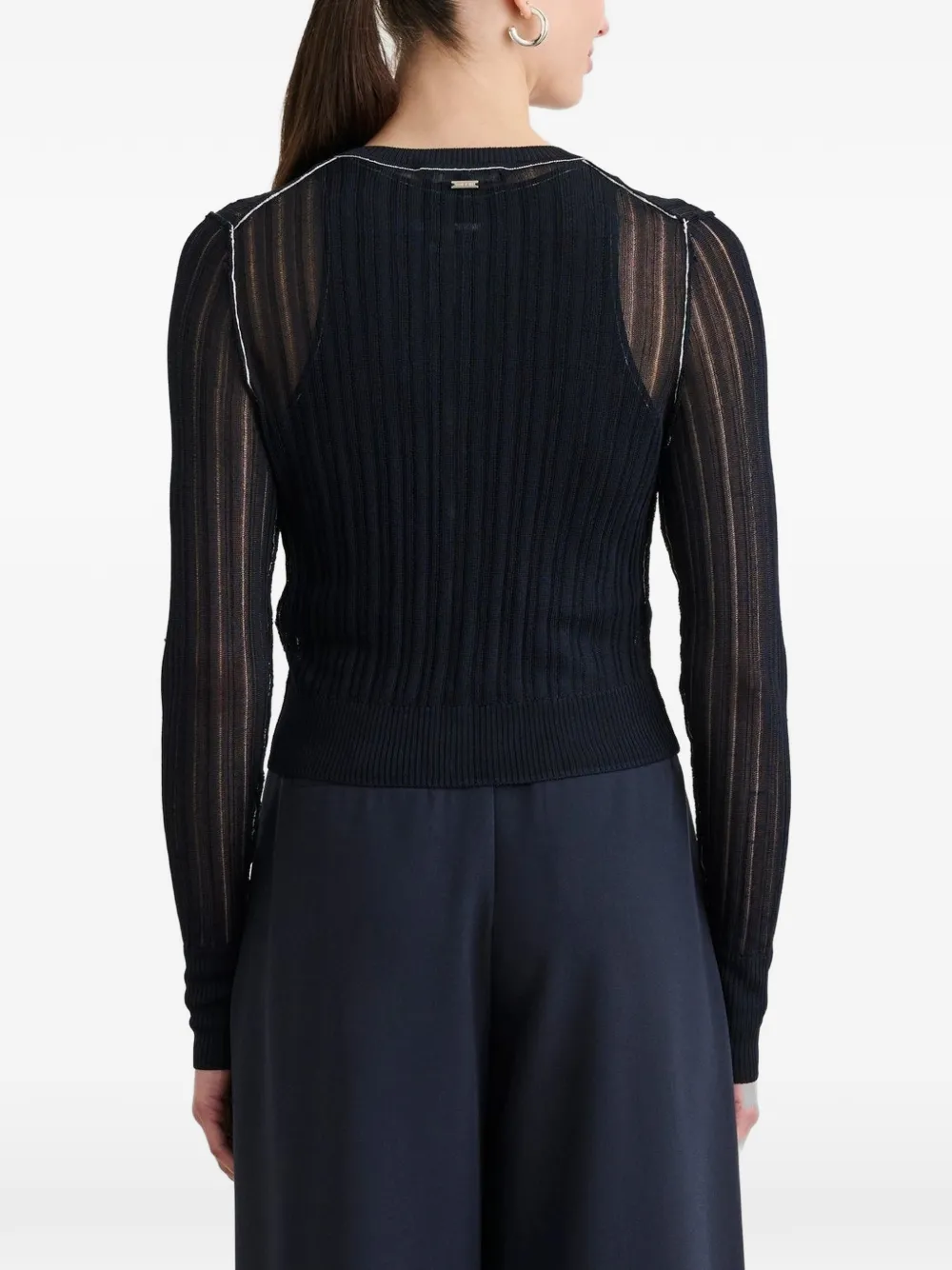  Toccin Crosby Piped Cropped Cardigan - Blue 