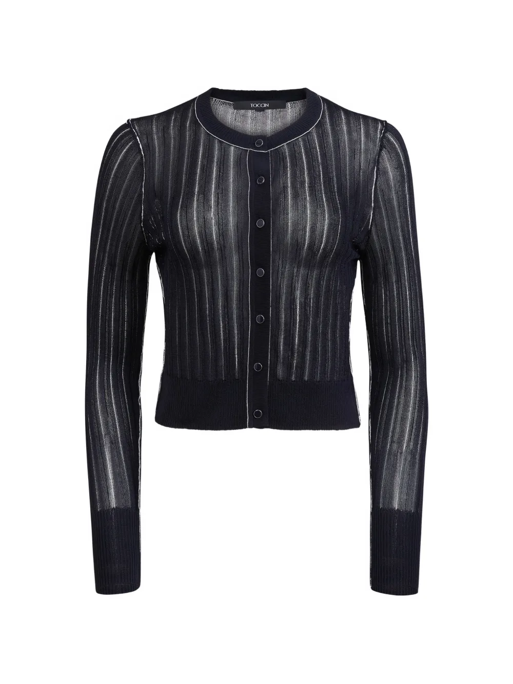 Toccin Crosby piped cropped cardigan - Blu