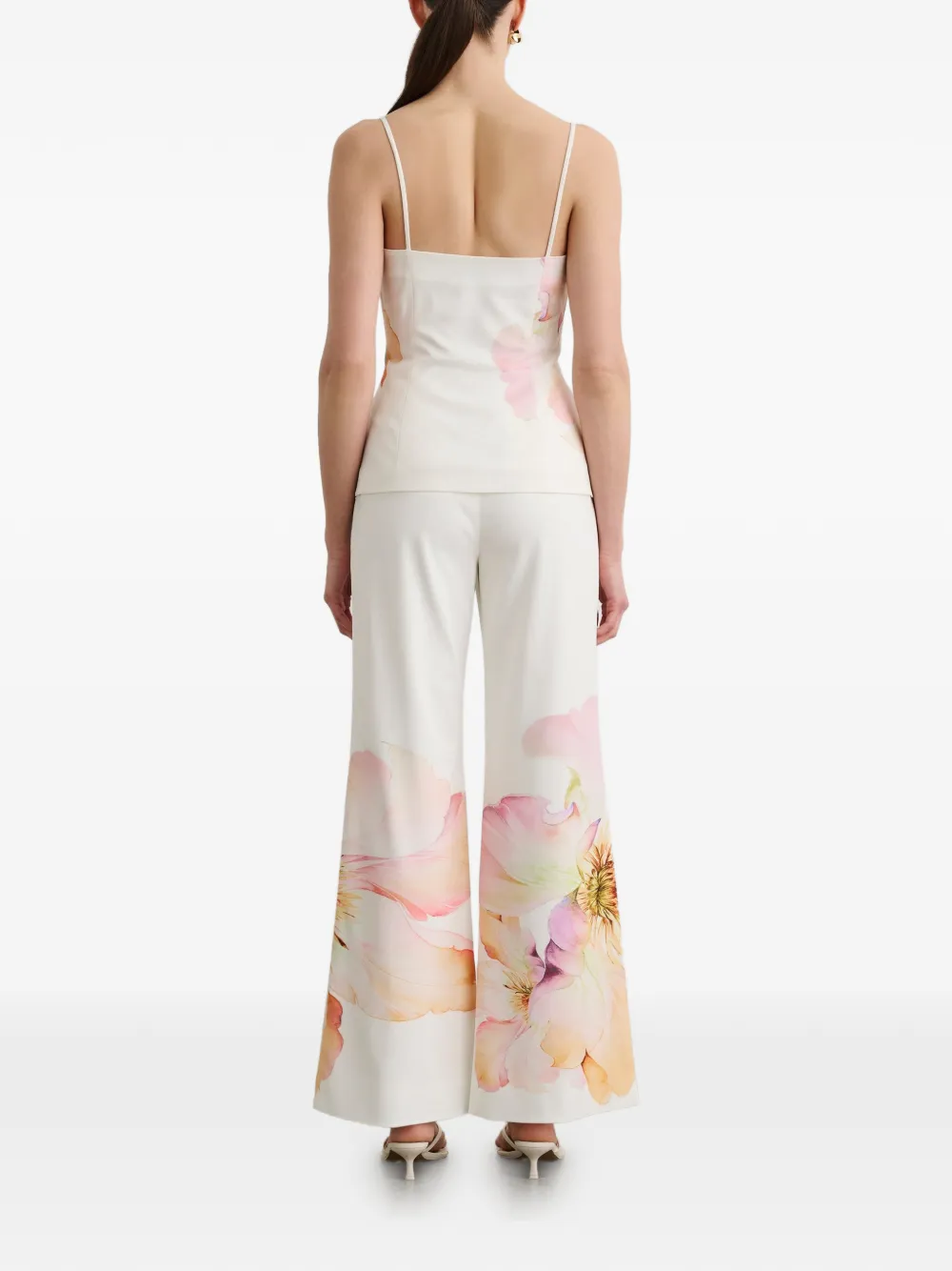 Toccin Gaiafloral Flared Trousers - White 