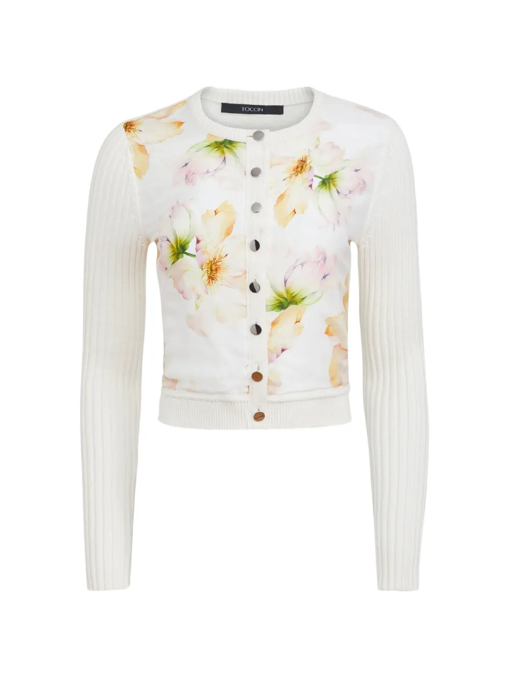 Toccin Miriam floral-print ribbed cotton cardigan - Toni neutri