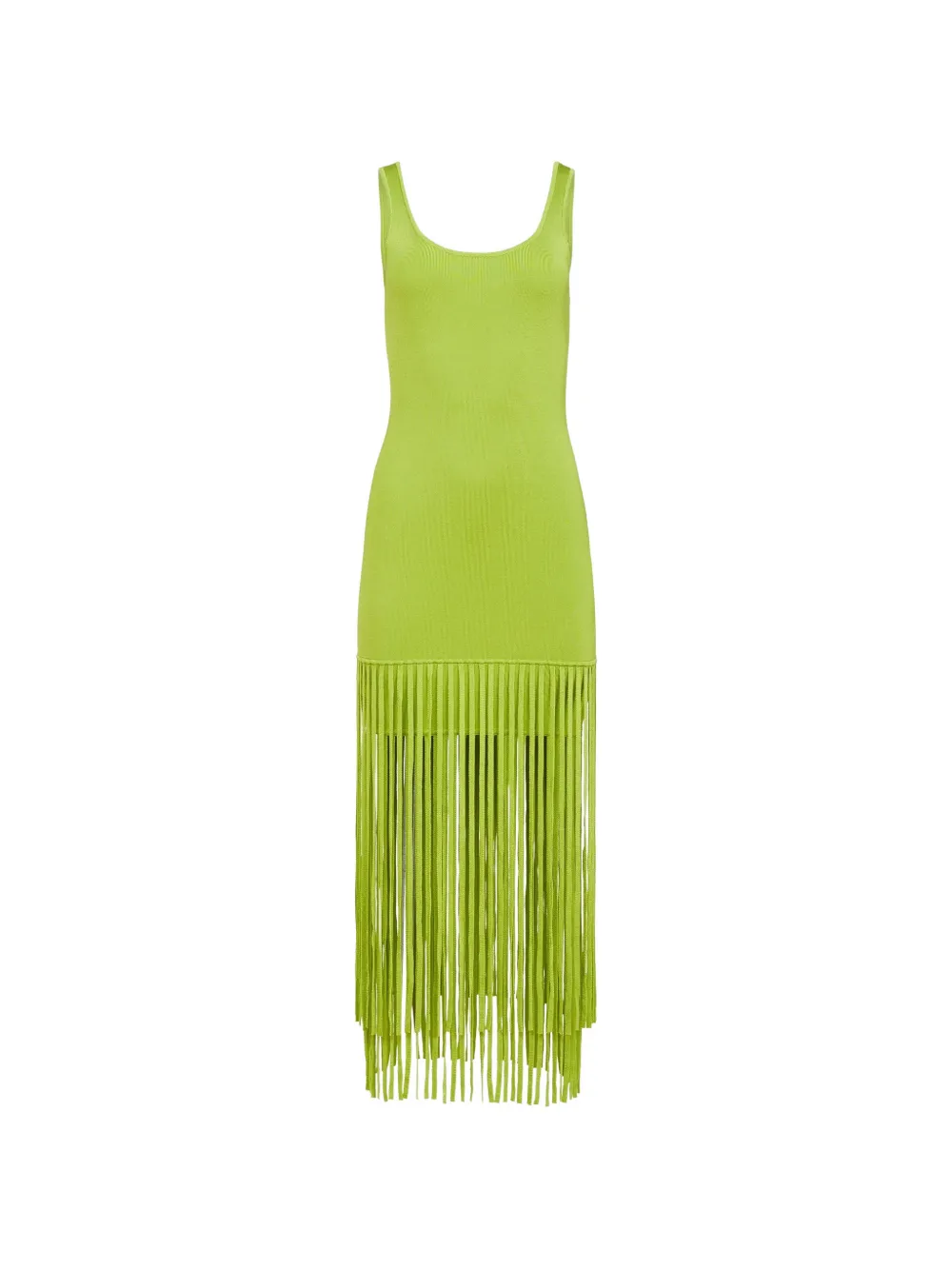 Toccin Roxanne scoop-neck fringe-detail mini dress - Verde