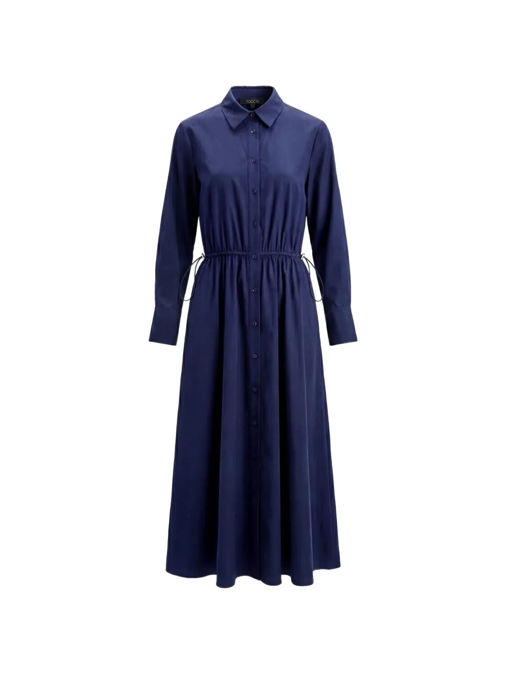 Toccin Anika long-sleeve midi cotton shirt dress - Blu