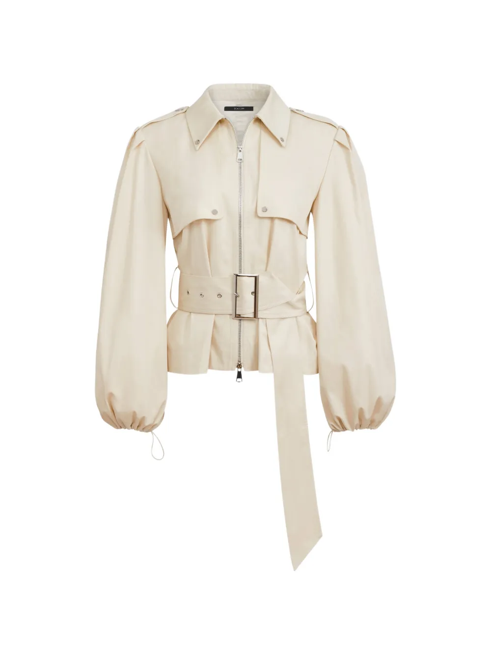 Toccin belted zip-front jacket - Neutrals