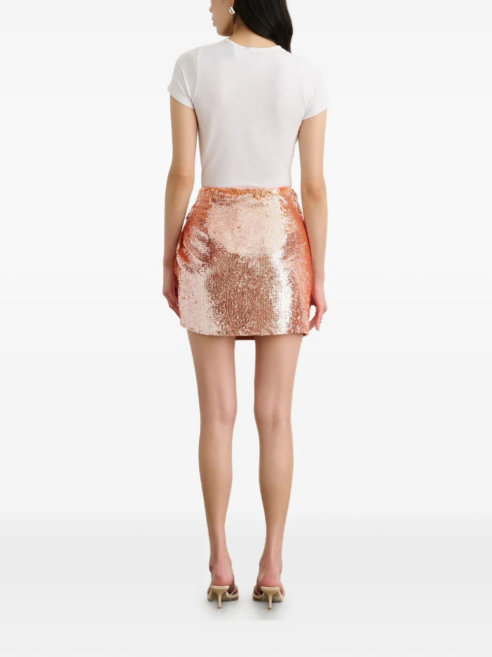  Toccin Dawson Sequin Ring Mini Skirt - Orange 