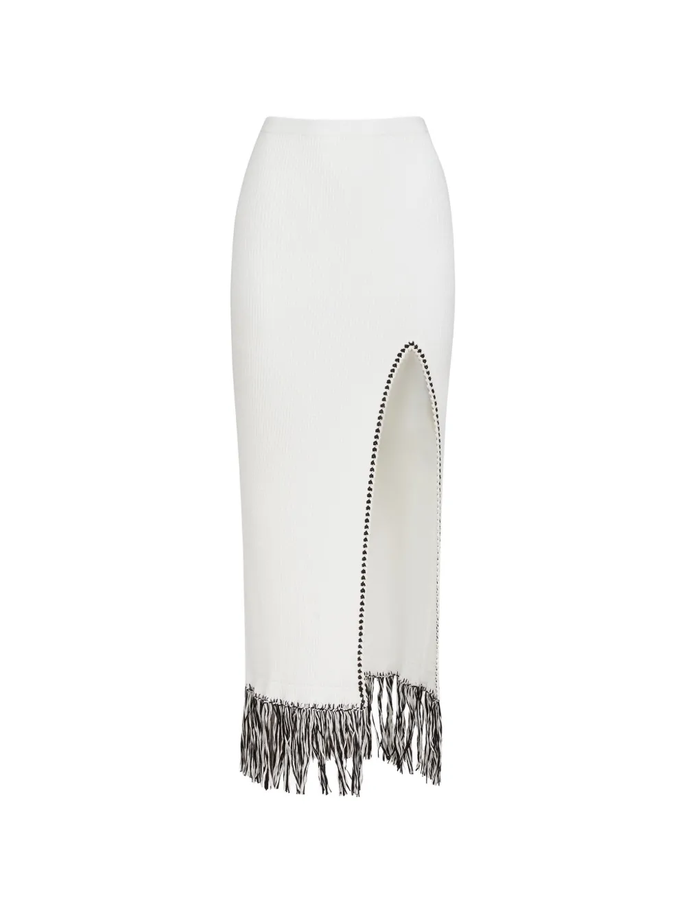 Toccin Amora fringed slit midi skirt - Toni neutri