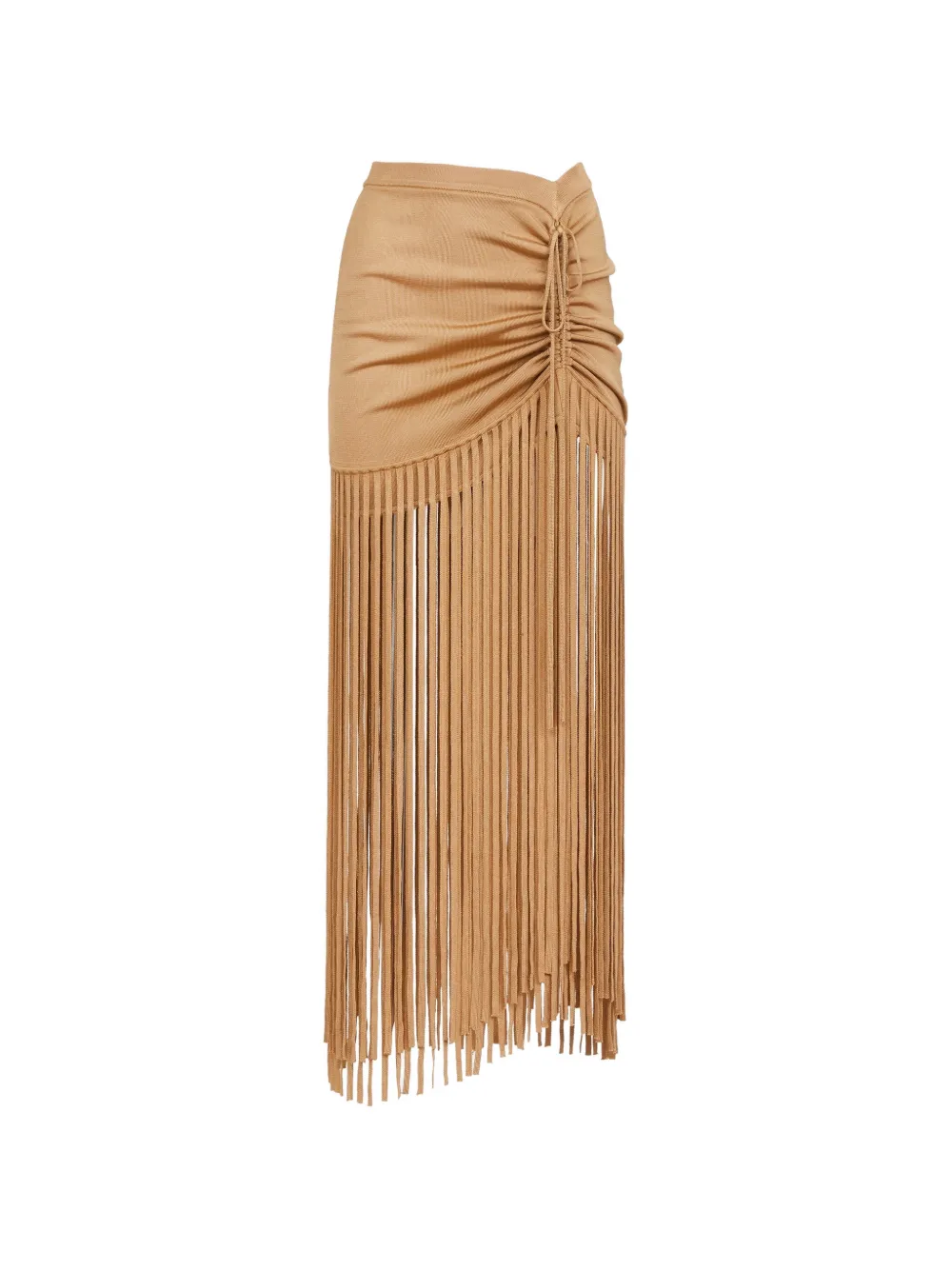 Toccin Amalia ruched fringed maxi skirt - Toni neutri