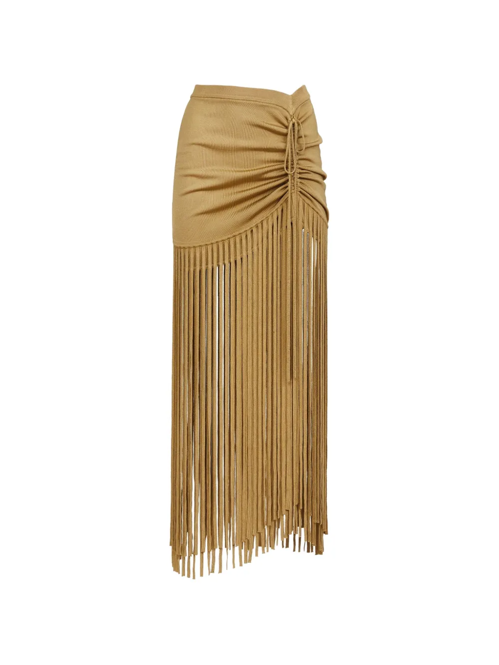 Toccin Amalia ruched fringed maxi skirt - Toni neutri