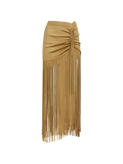 Toccin Amalia ruched fringed maxi skirt