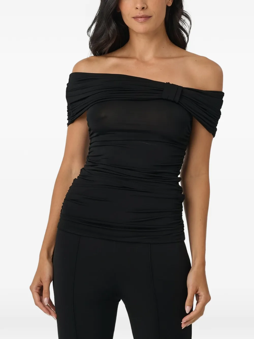  Toccin Teagan Off-the-shoulder Ruched Top - Black 