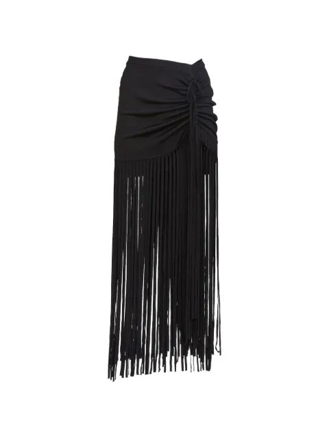 Toccin Amalia ruched fringed maxi skirt