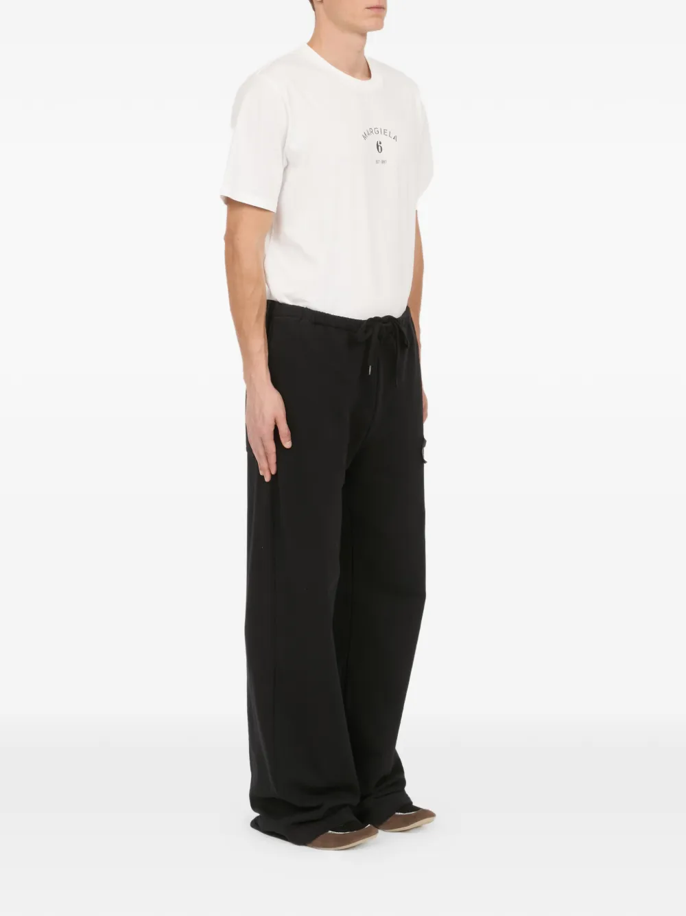 MM6 Maison Margiela Katoenen broek met patch Zwart