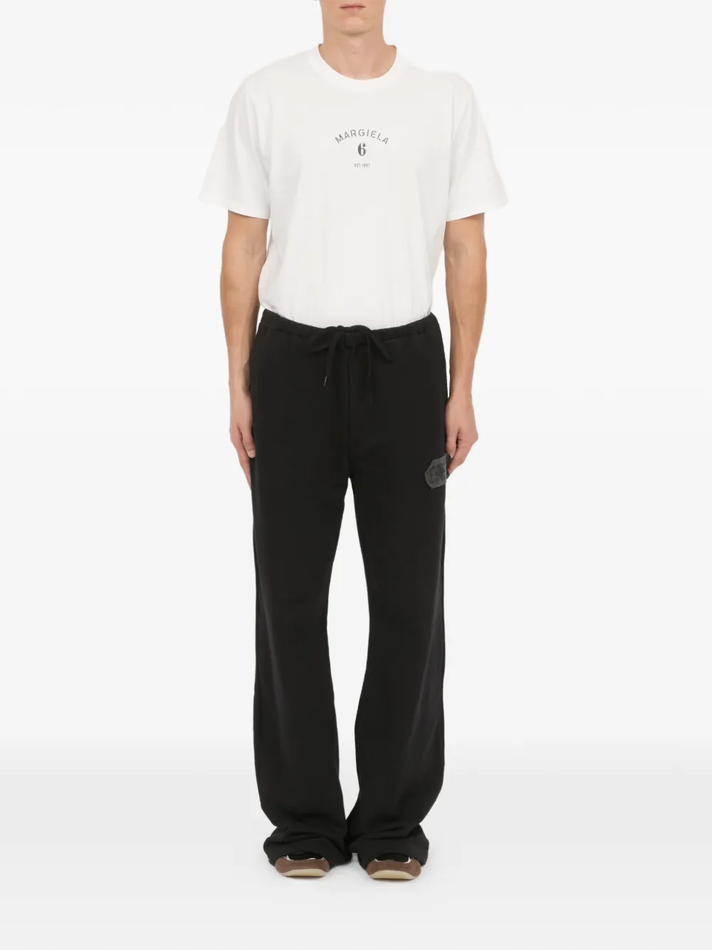 MM6 Maison Margiela Katoenen broek met patch Zwart