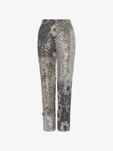 Maison Margiela floral sequin patchwork trousers