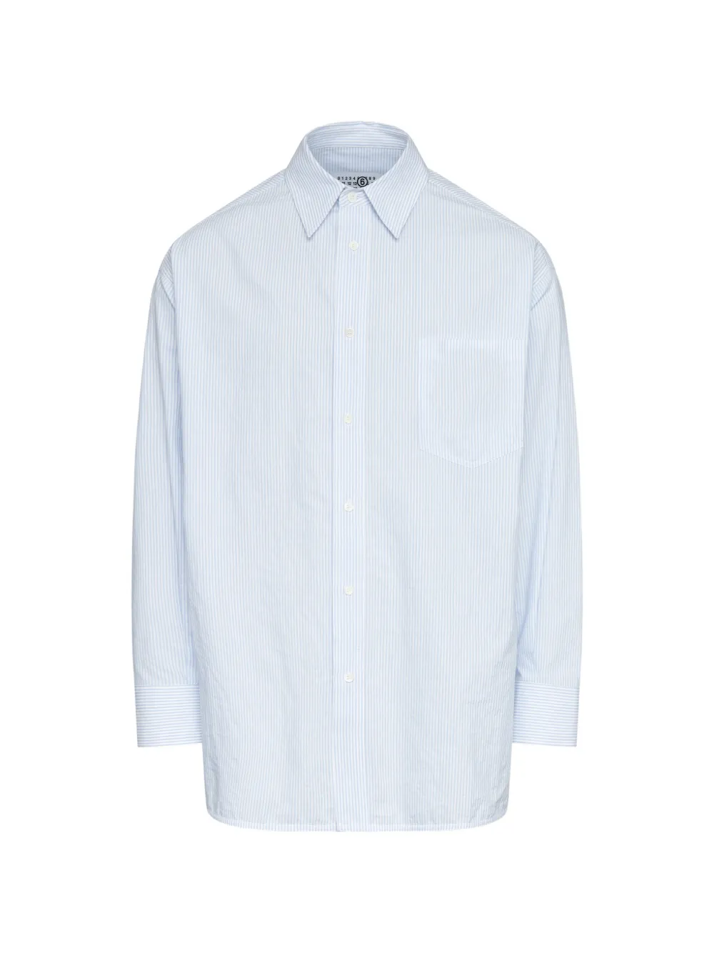 MM6 Maison Margiela Gestreiftes Button-down-Hemd - Blau