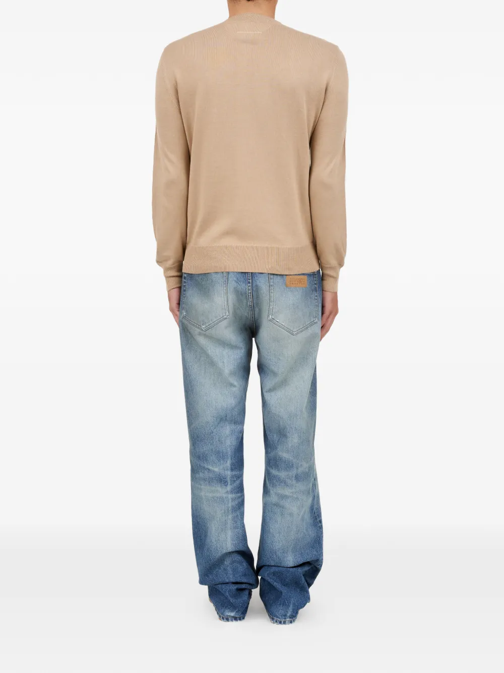 MM6 Maison Margiela Fused gebreide katoenen trui Beige