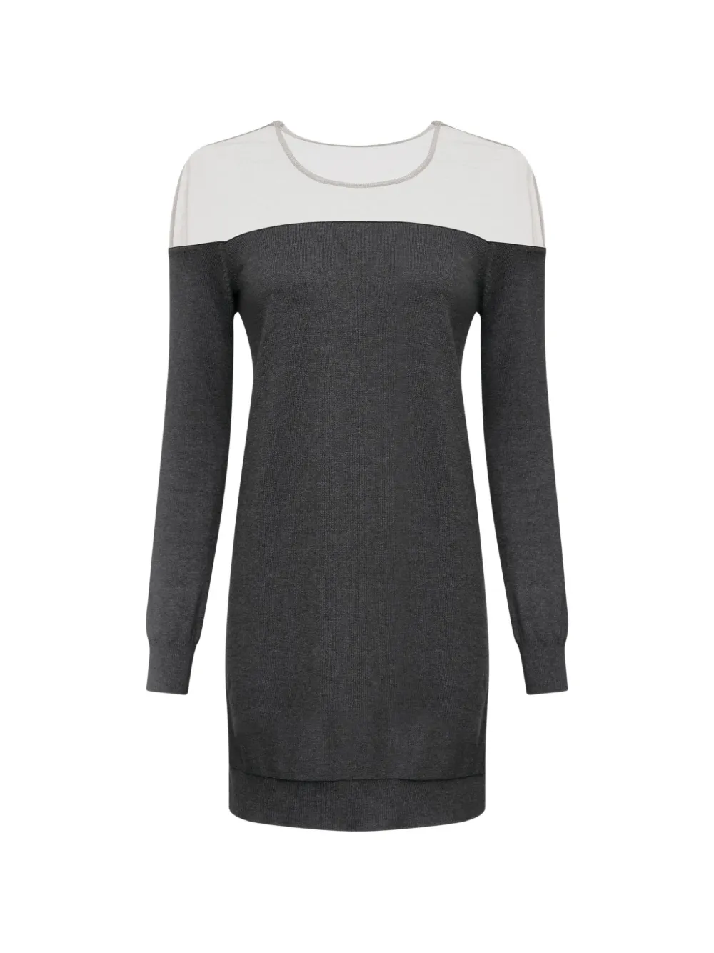 MM6 Maison Margiela long-sleeve mini cotton dress - Grigio