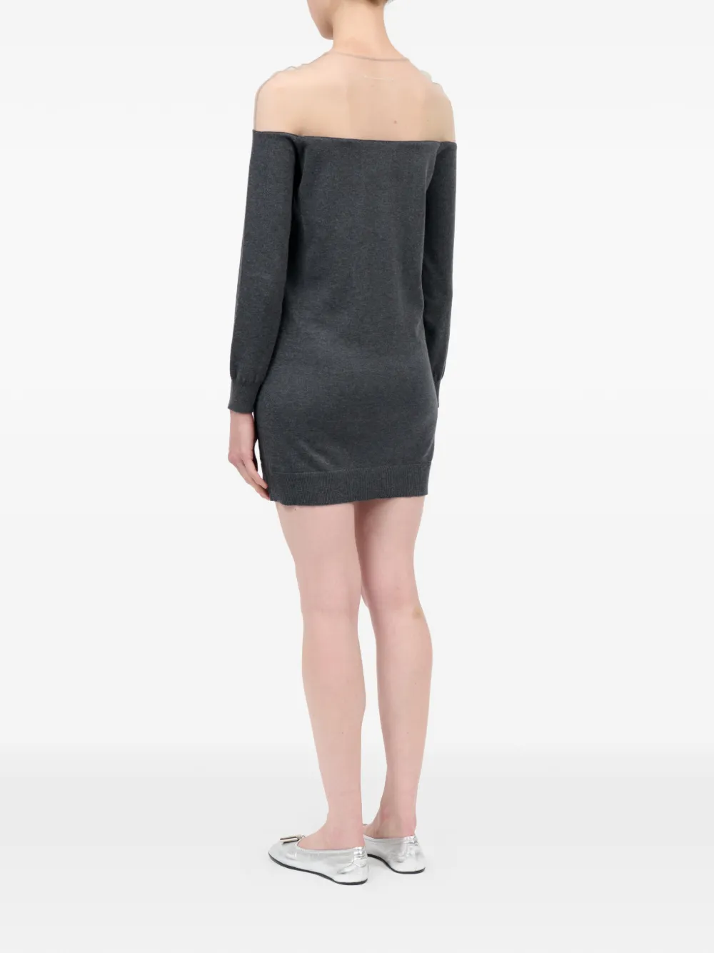 MM6 Maison Margiela Katoenen mini-jurk met lange mouwen Grijs