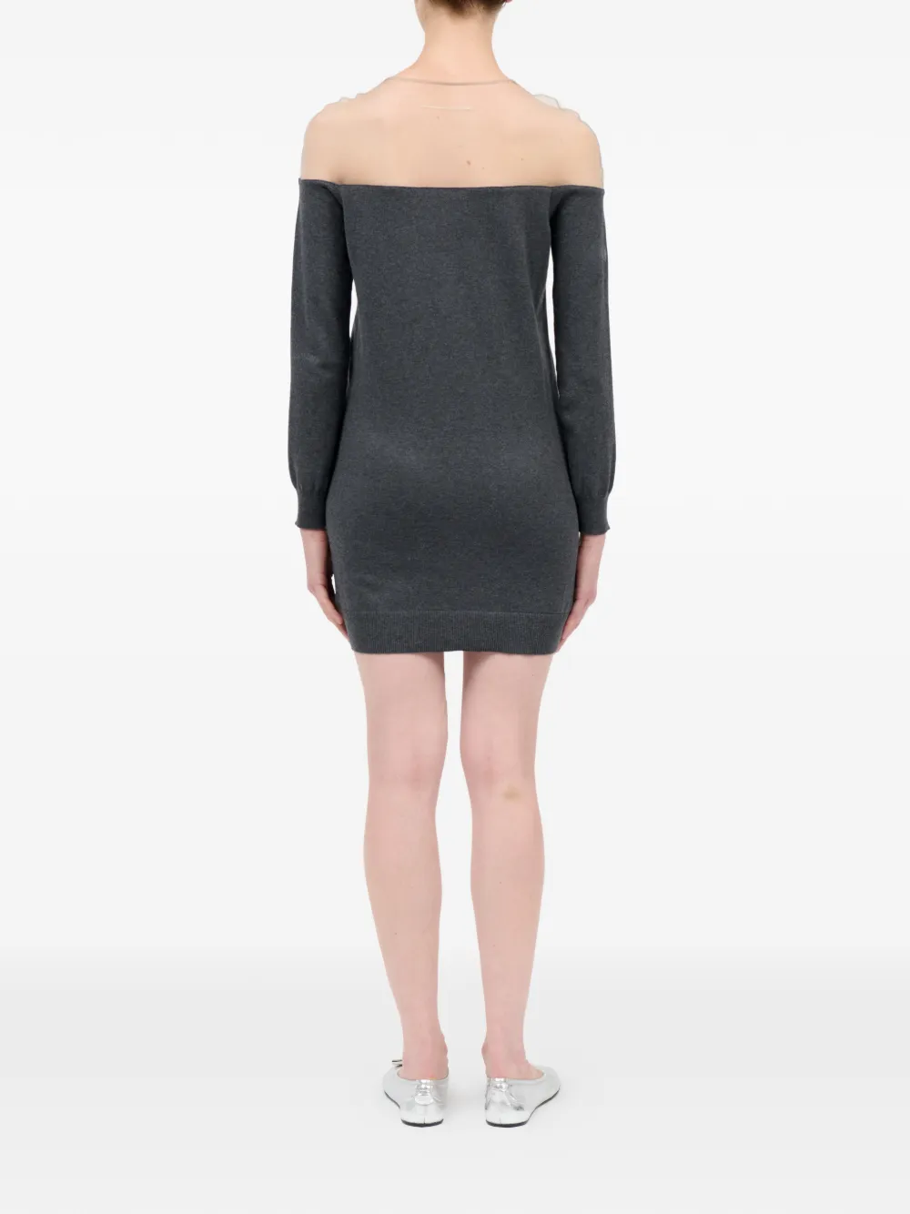 MM6 Maison Margiela Katoenen mini-jurk met lange mouwen Grijs